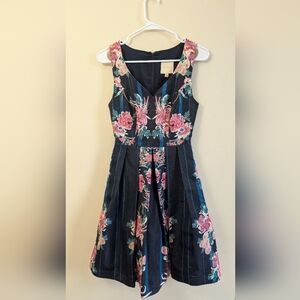 Mod Cloth Ineffable Elegance Floral A- Line Dress, Size XS